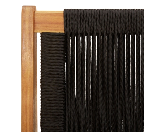 Banco de Jardín  Negro 76x122x73 cm Madera Sólida de Acacia