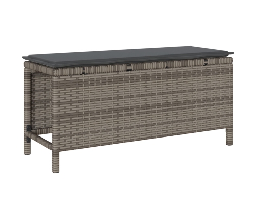 Conjunto de Comedor de Jardín de 3 Piezas con Cojines en Gris de Poliratán y Acacia