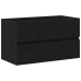 Gabinete para Lavabo  con Lavabo Integrado Roble Negro Madera Ingenierizada, Gabinete para Lavabo  Roble Negro 80x38.5x45 cm Madera Ingenierizada
