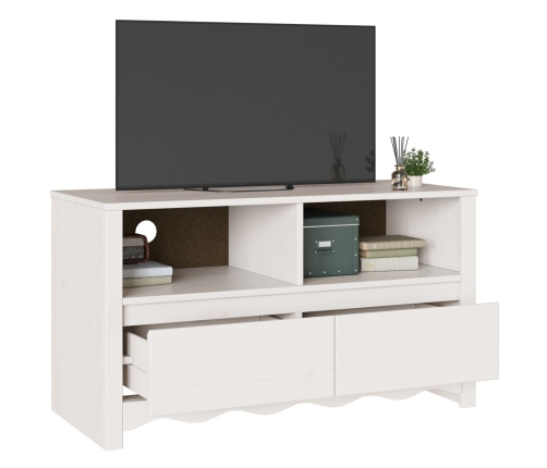 mueble para TV  ""DRAMMEN"" Blanco 99x43x55 cm de Madera Sólida de Pino