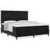 Cama Box Spring  con Colchón Negro Super Rey Terciopelo