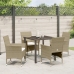 Juego de Comedor de Jardín  de 5 Piezas Beige Ratán Poliratán