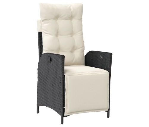 Juego de Comedor de Jardín de 5 Piezas Rattan Negro