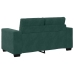Set de Sofá de 3 Piezas con Cojines en Terciopelo Verde Oscuro
