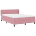 Cama con somier y colchón  Rosa 140x200 cm Terciopelo