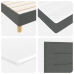 Cama con Box Spring  con Colchón y LED Gris Oscuro 140x200 cm Tela