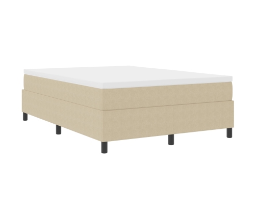 Cama Box Spring  con Colchón Verde Claro Gris 160x200 cm Tela de Corduroy