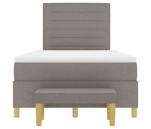 Estructura de Cama  con Colchón Juego de 2 Taupe Tela 120 x 200 cm
