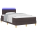 Cama con somier  con colchón y LED marrón oscuro 120x200 cm tela