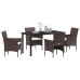 Juego de Comedor Jardín  de 5 Piezas Marrón Poliratán