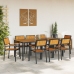 Juego de Comedor de Jardín Conjunto de 9 Negro Metal Duradero