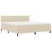 Cama Box Spring con Colchón & LED Crema 180x200 cm Tela