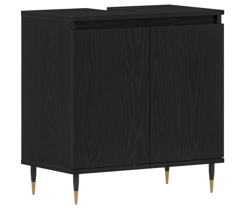 Gabinete para Lavabo  Roble Negro 58x33x60 cm Madera Elaborada