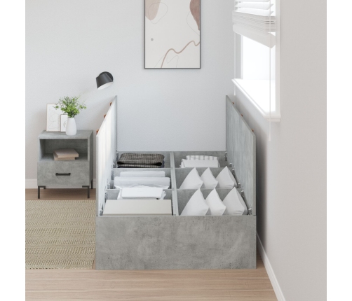 Estructura de cama  Gris concreto Concreto Individual Duradera