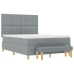 Cama Box Spring de  con colchón y banco gris claro 140x190 cm de tela