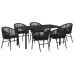 Conjunto de Comedor Jardín  de 7 Piezas Negro Poliratán