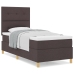 Cama con Somier  con Colchón Marrón Oscuro 100x200 cm Tela