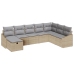 Conjunto de Sofá de Jardín de 8 Piezas con Cojines Ratán Poli Beige
