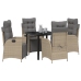 Set de 5 piezas de jardín color beige de ratán sintético