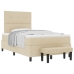 Cama Box Spring con Colchón y Banco Crema 120x200 cm Tela