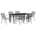 Set de Comedor Jardín de 7 Piezas  Acero Antracita