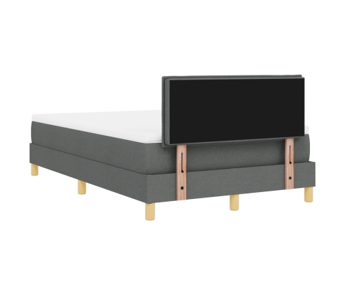 Base de Cama con Colchón Gris Oscuro 120x200 cm Tela
