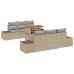 Juego de Sofá de Jardín 7 Piezas Beige Ratán Mesa de Exterior