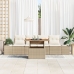Set de sofá de jardín  Set de 5 Beige Ratán Muebles de exterior