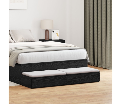 Cajones para Cama  Negros 120x36.5x16.5 cm Madera Elaborada
