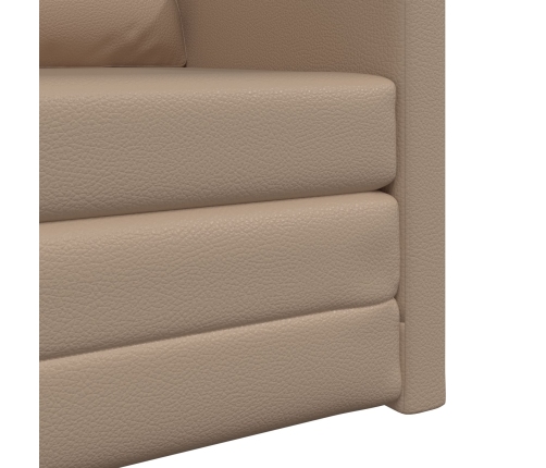 Sofá cama  2 en 1 Cappuccino 74x77x81 cm de cuero sintético
