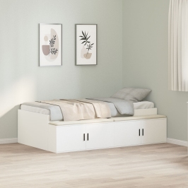 Estructura de Cama de Almacenamiento Blanca 90x190 cm