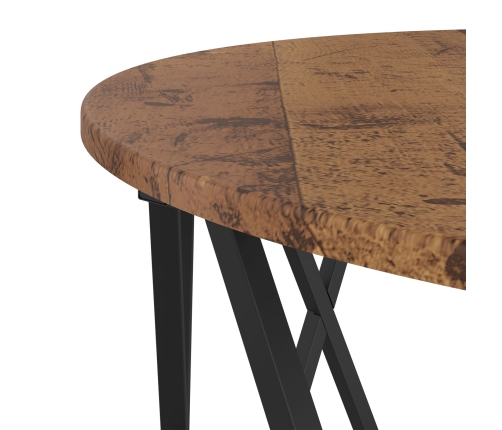 Mesa de café  de madera vieja 80x80x42 cm de madera compuesta