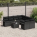 Set de Sofás de Jardín de 9 Piezas con Cojines Negro Poliratán