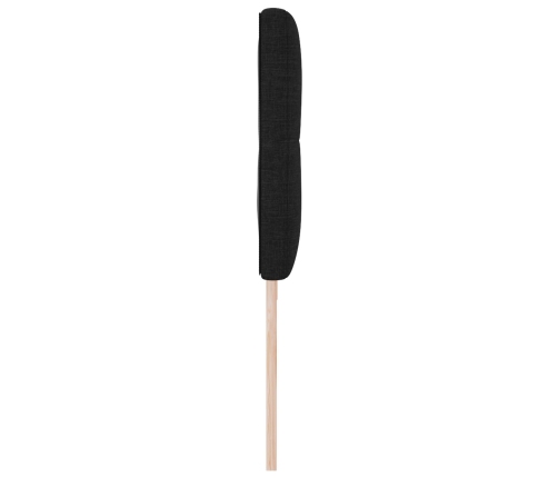 Cabecero  con botones tapizado en negro de 200 cm