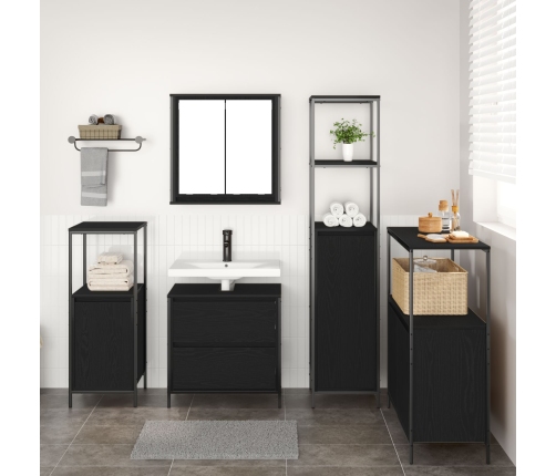 Juego de Muebles de Baño de 5 Piezas VidaXL en Madera de Roble Negra