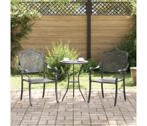 Sillas de Jardín  2 pcs Negras de Aluminio