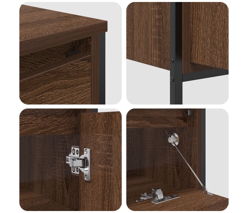 Juego de Muebles de Baño de 3 Piezas  en Madera de Roble Marrón