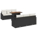 Conjunto de comedor de jardín de 7 piezas con cojines negro poliratán acacia