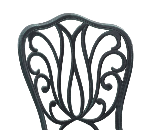 Set de Bistro de Jardín de 3 Piezas  Verde de Aluminio Fundido