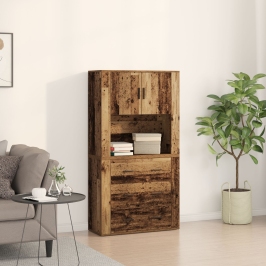 Highboard Madera Envejecida 80x33x150 cm Madera Estratificada