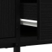 mueble de TV  con cajón negro de roble 200x25x44 cm de madera elaborada