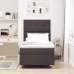 Cama Box Spring  con colchón Marrón Oscuro 90x200 cm Tela