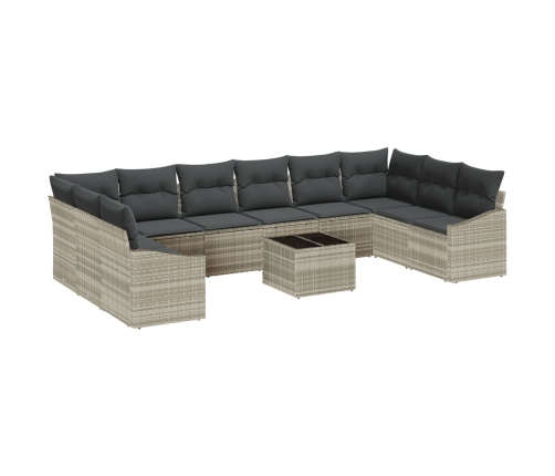 Conjunto de Sofá de Jardín  Set de 11 Gris Poliratán