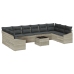 Conjunto de Sofá de Jardín  Set de 11 Gris Poliratán