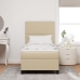 Cama con Box Spring  con Colchón Verde Claro Gris 100x200 cm Tela de Pana