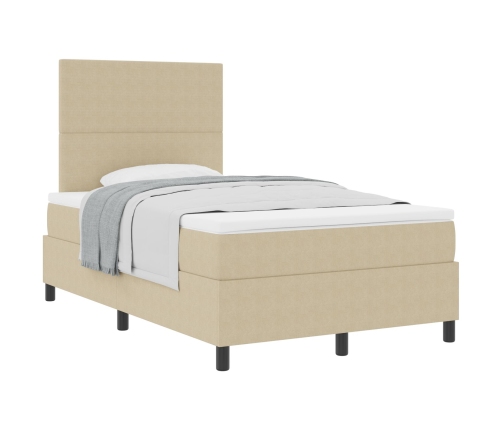 Cama con Base Tapizada con Colchón Verde Claro Gris 120x200 cm Tela de Terciopelo