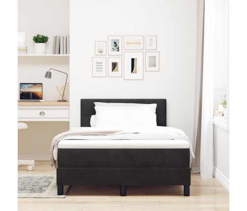 Cama con Box Spring y Colchón  Negro 120x200 cm Terciopelo
