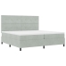 Cama Box Spring  con Colchón Gris Claro 200x200 cm Terciopelo