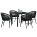 Conjunto de Comedor de Jardín de 5 Piezas Negro Ratán Polímero