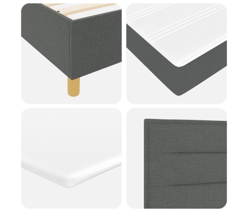 Cama con Box Spring y Banco Gris Oscuro 120x200 cm Tela